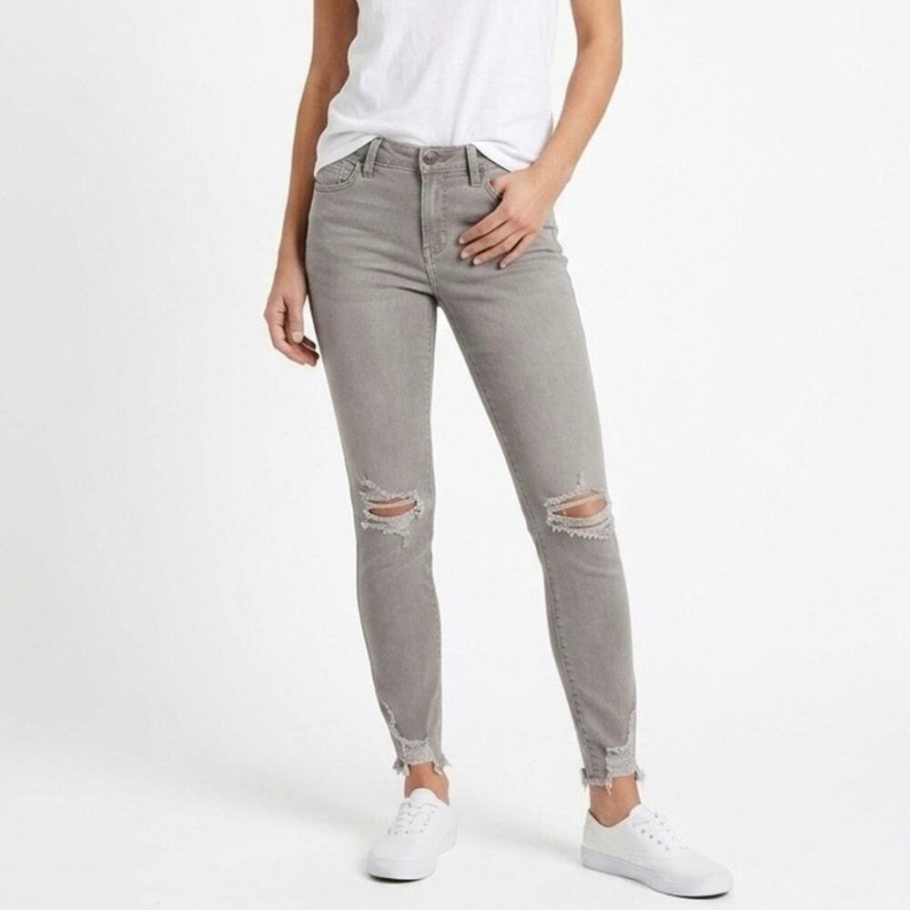 American Eagle Women Jegging Jeans 10 Taupe Distressed Skinny Next Level Stretch
